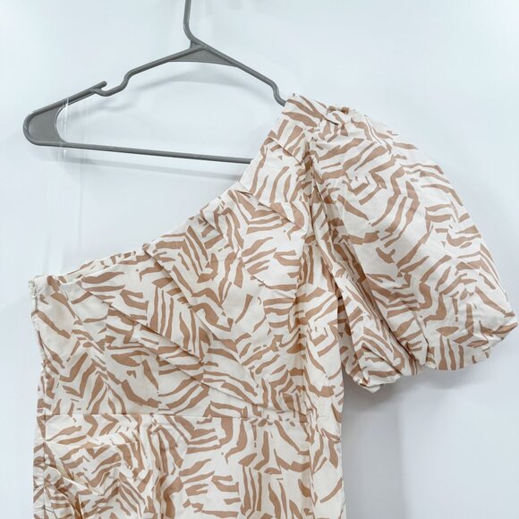 NEW A New Day One Shoulder Mini A-Line Dress - Cream - Size 8 - Picture 7 of 12